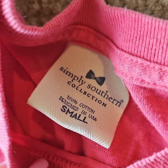 Simply Southern Tailgates & Touch Downs Coral Tee Size SMALL - Picture 4 of 4